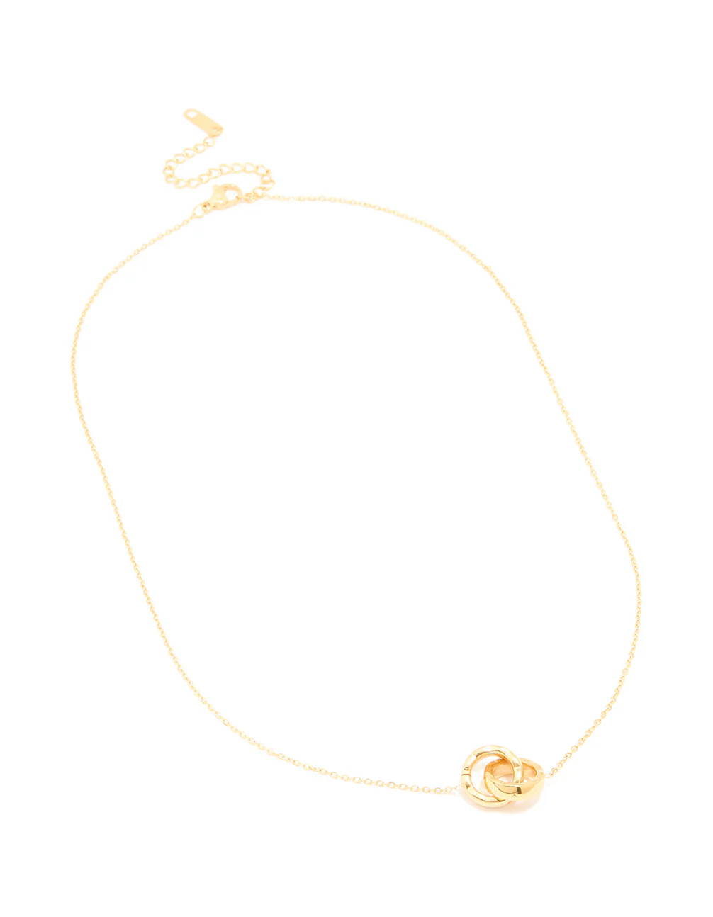 Waterproof Gold Plated Stainless Steel Dainty Circle Link Necklace - Image 2