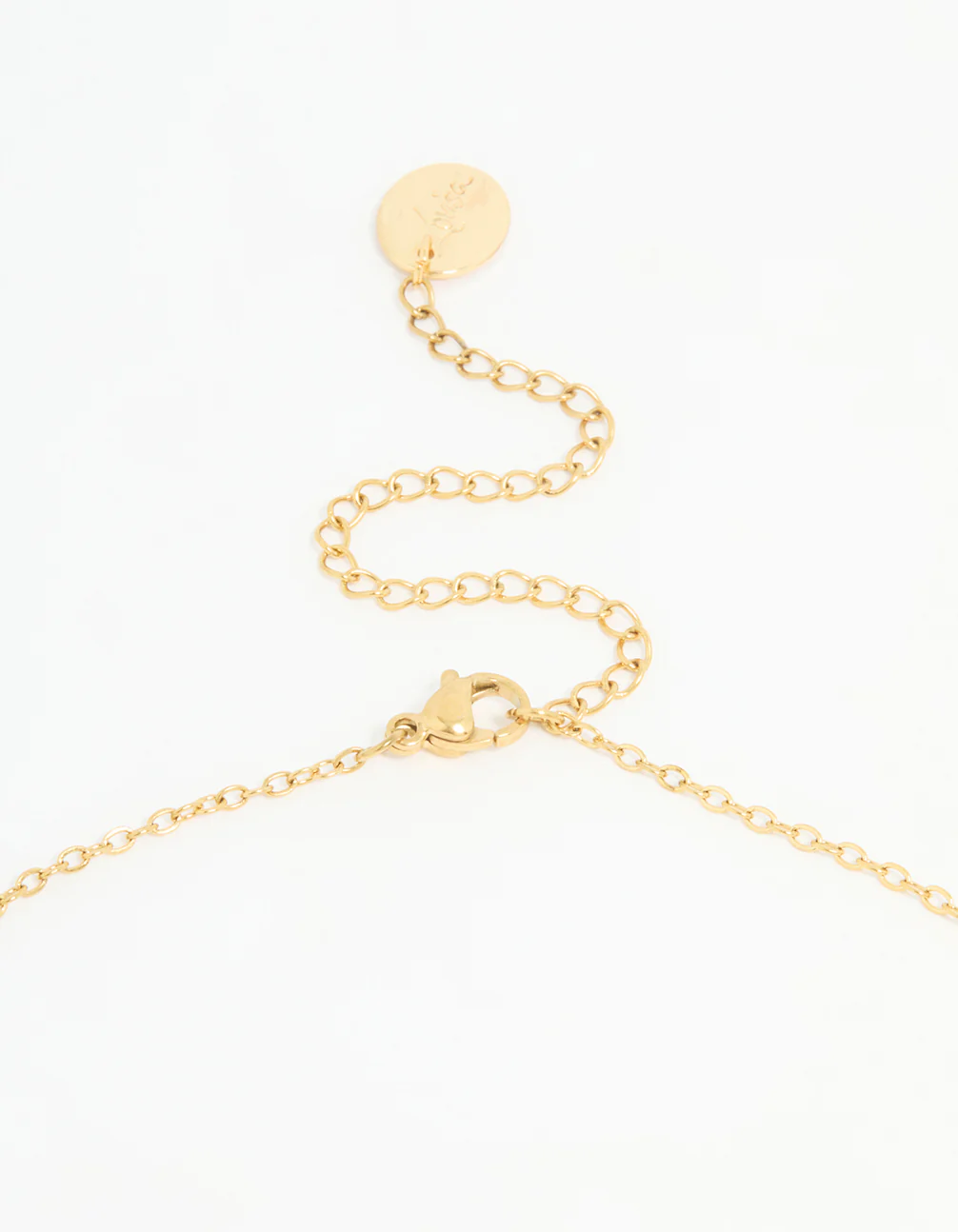 Waterproof Gold Plated Stainless Steel Diamante Flower Petal Charm Necklace - Image 5