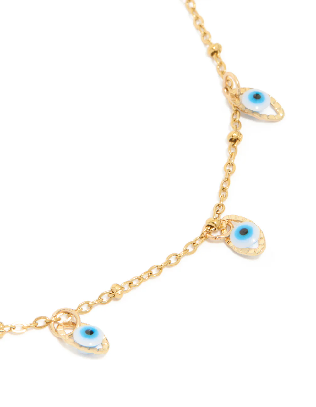Waterproof Gold Plated Stainless Steel Evil Eye Anklet - Image 3