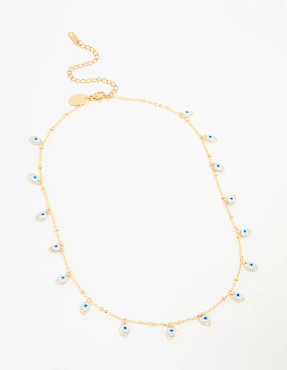 Waterproof Gold Plated Stainless Steel Evil Eye Necklace - Image 4
