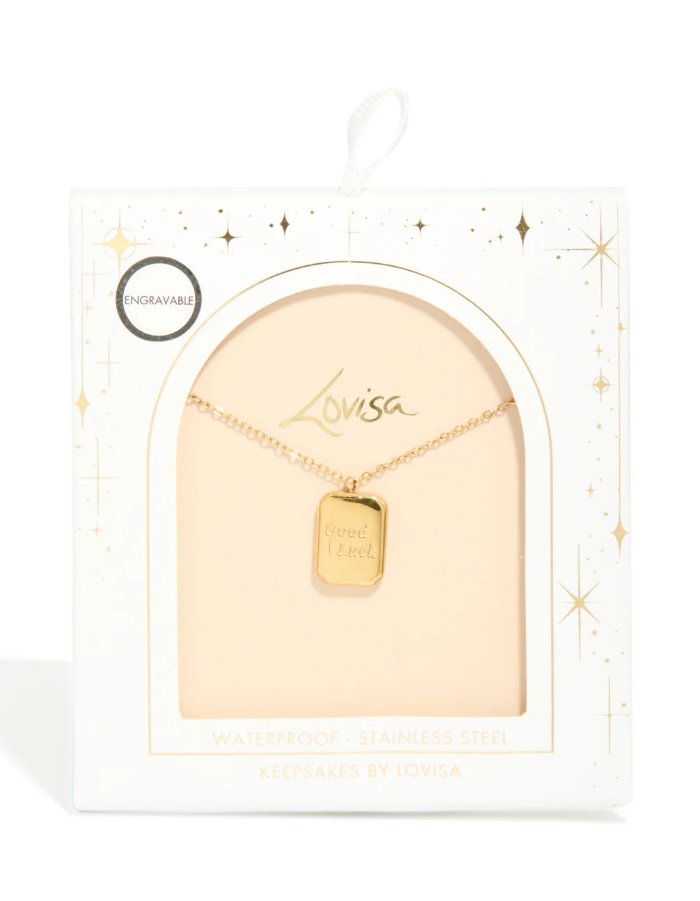 Waterproof Gold Plated Stainless Steel Good Luck Pendant Necklace - Image 5