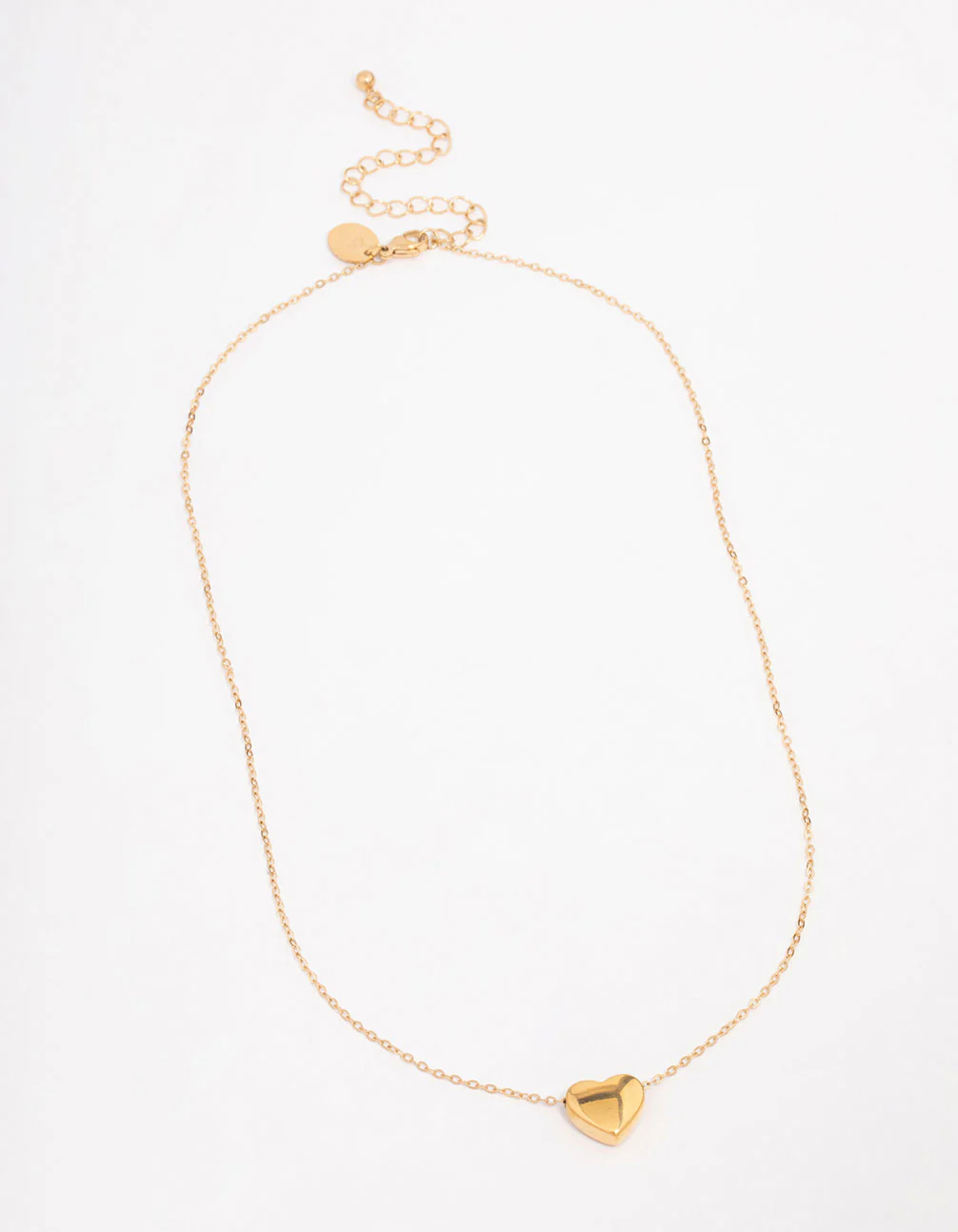 Waterproof Gold Plated Stainless Steel Heart Pendant Necklace - Image 2