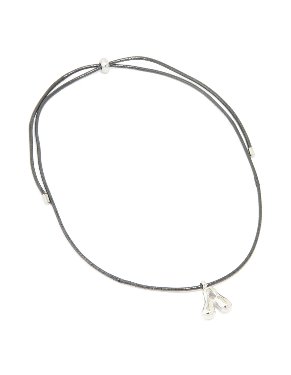 Waterproof  Stainless Steel Large Bubble Letter A Cord Necklace - Image 4