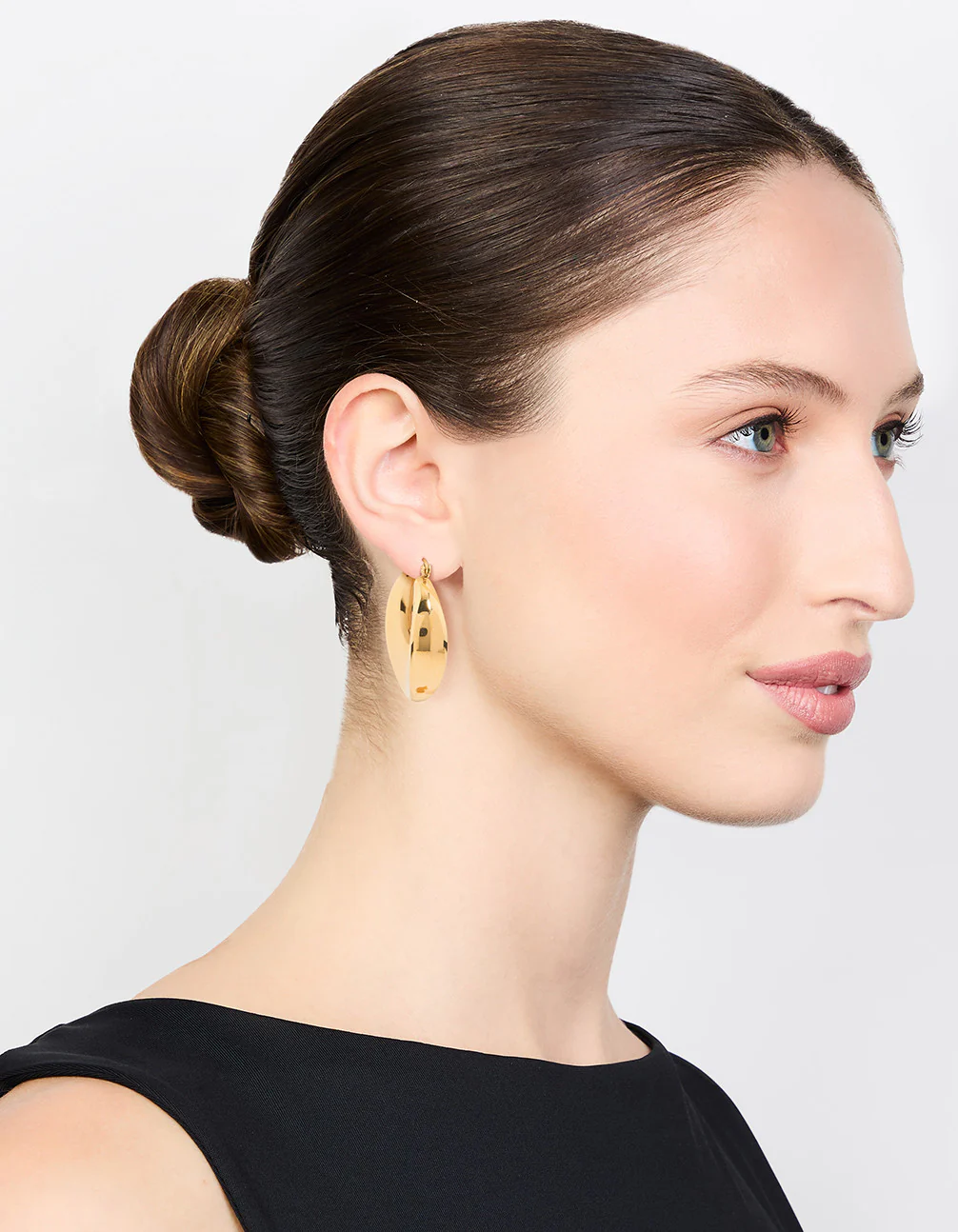 Waterproof Gold Plated Stainless Steel Large Hoop Earrings - Image 3