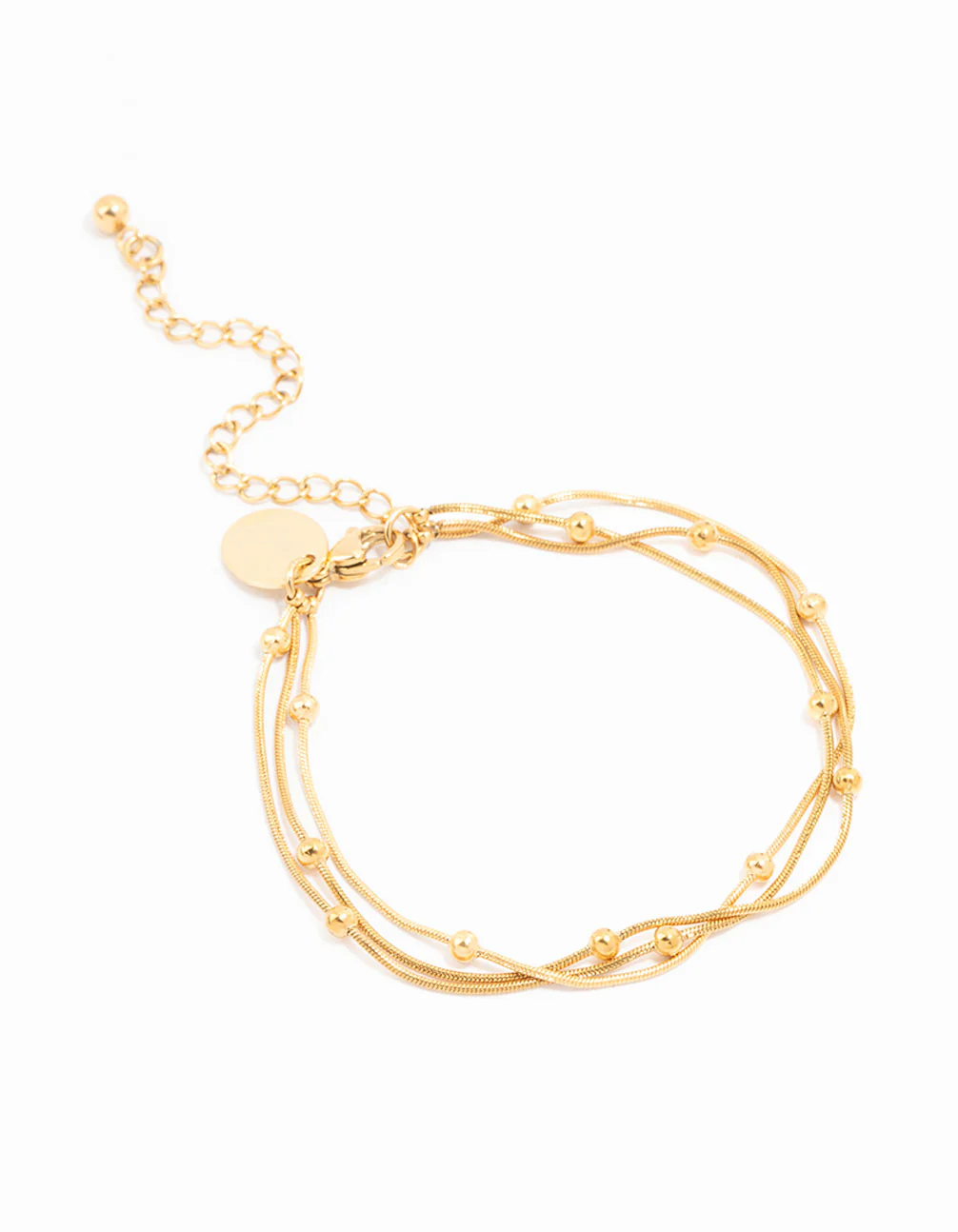 Waterproof Gold Plated Stainless Steel Layered Station Bracelet