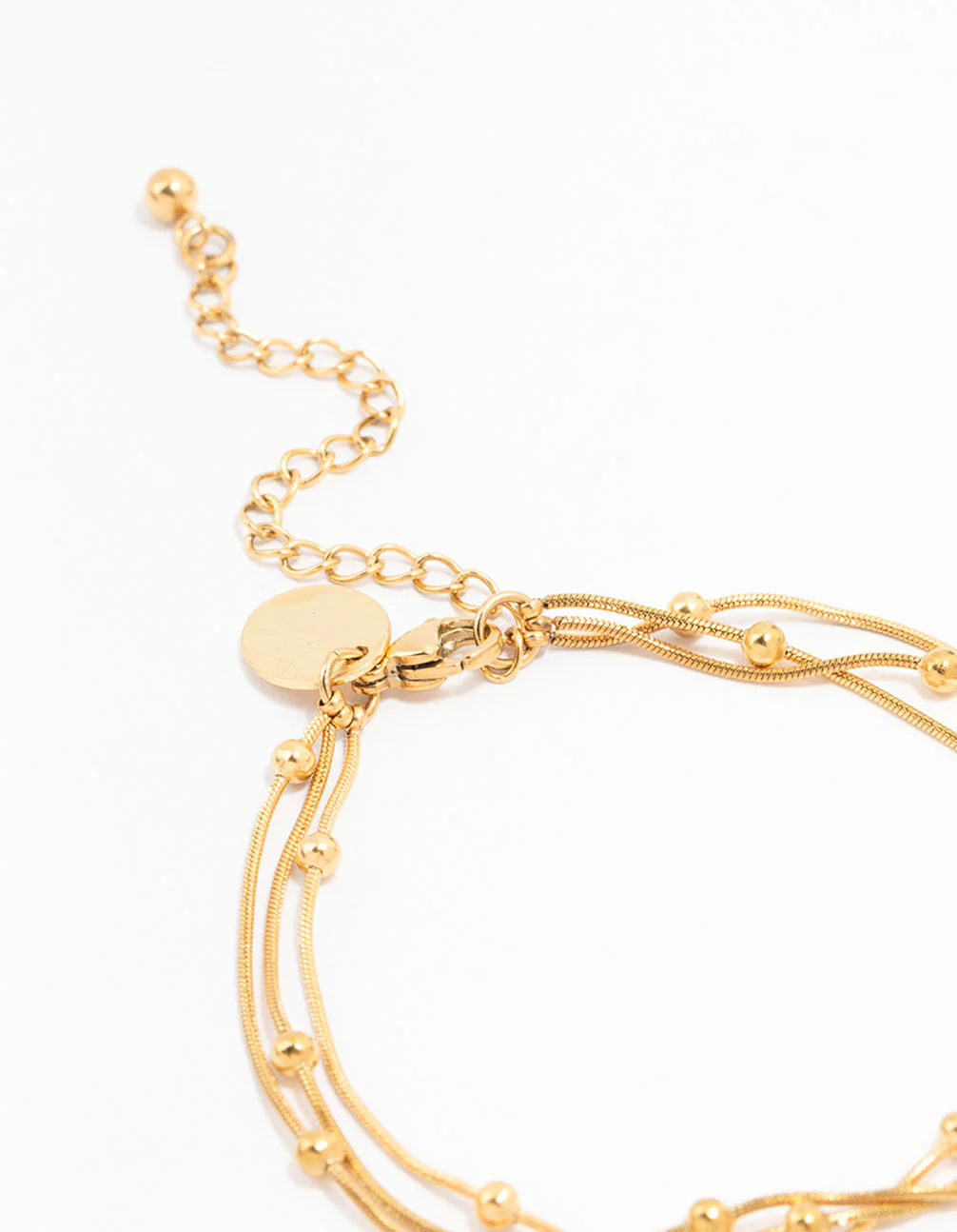 Waterproof Gold Plated Stainless Steel Layered Station Bracelet - Image 3