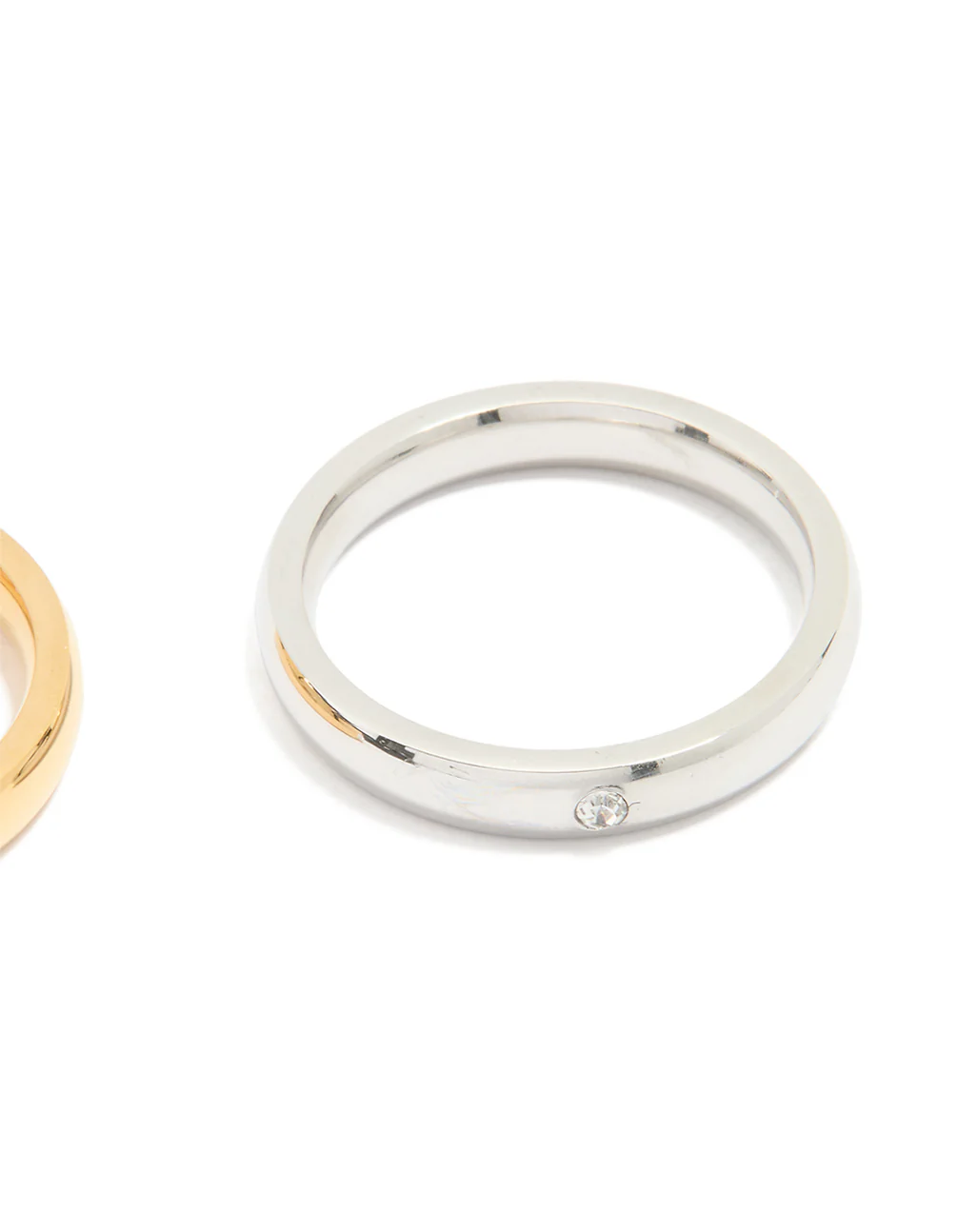 Waterproof Gold Plated Stainless Steel Mixed Metal Rings 3-Pack - Image 3