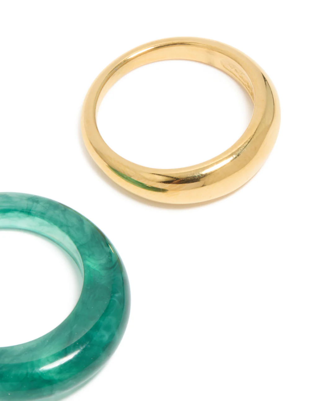 Waterproof Gold Plated Stainless Steel Modern Thin Stack Ring Set Of 2 - Image 5