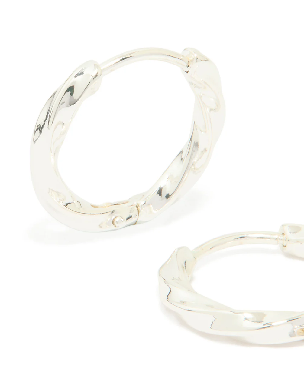 Waterproof Stainless Steel Twisted Hoop Earrings - Image 4