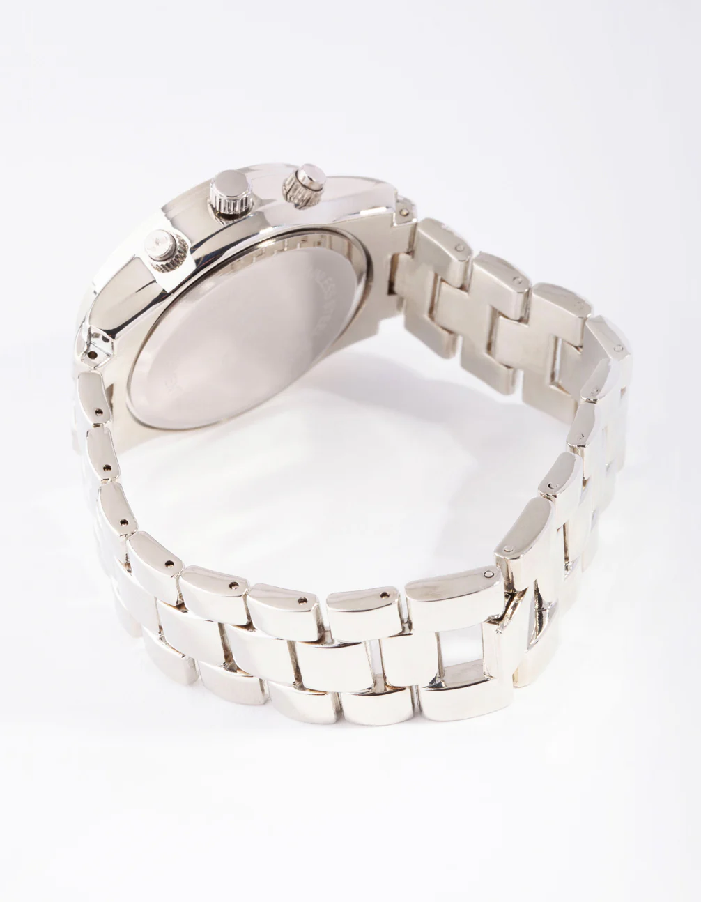 Silver Pink Sunray Link Watch - Image 3