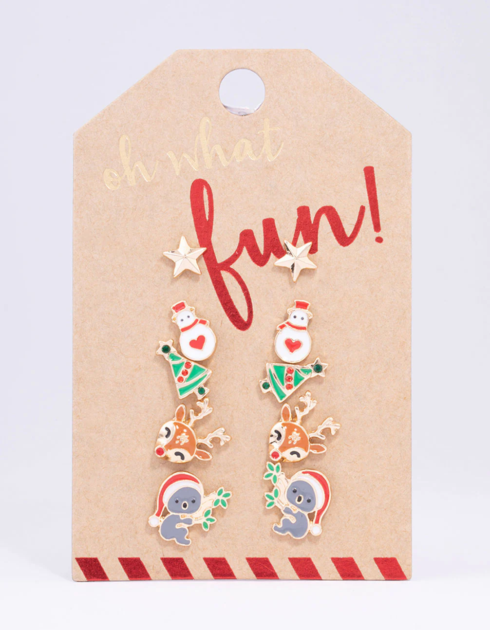 Gold Koala & Reindeer Earrings 5-Pack - Image 3