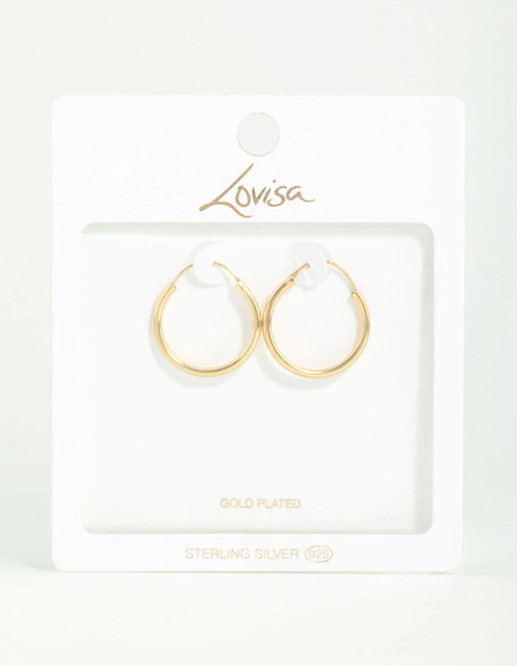 Gold Plated Sterling Silver 25mm Hoop Earrings - Image 5