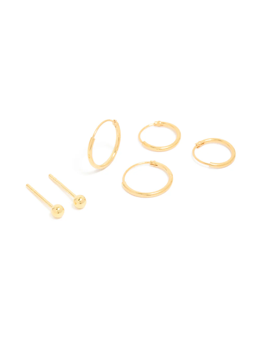 Gold Plated Sterling Silver Stud & Hoop Pack Earring - Image 2