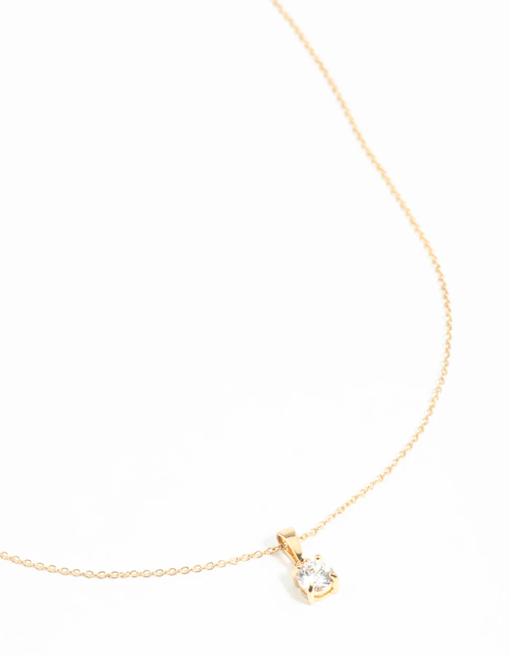 Gold Plated Sterling Silver Cubic Zirconia 1/2 Carat Bale Necklace