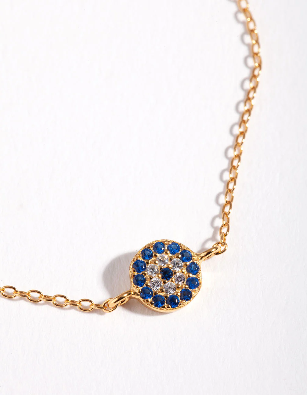 Gold Plated Sterling Silver Evil Eye Disc Bracelet - Image 4